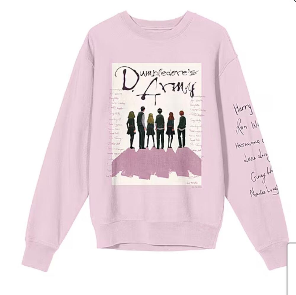 Harry Potter Sweatshirt Crew Neck Long Sleeve Pink L